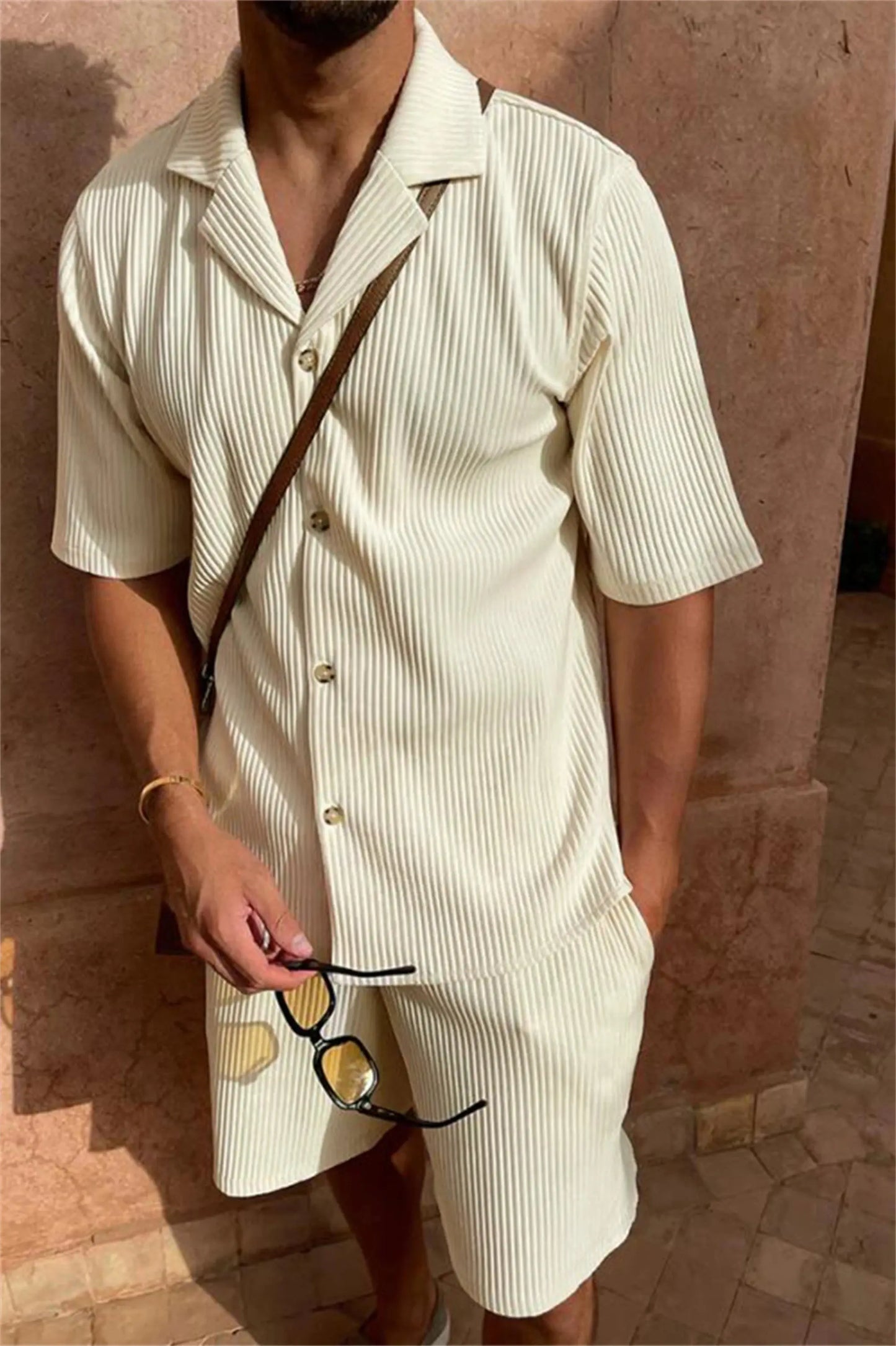 Elegant Velvet Corduroy Set with Shirt and Shorts - PRE ORDER